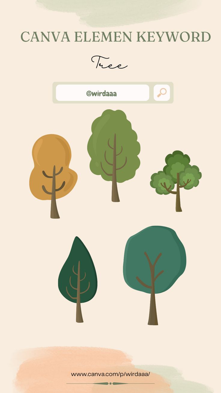 an image of trees with the words canva element keyword on it's side