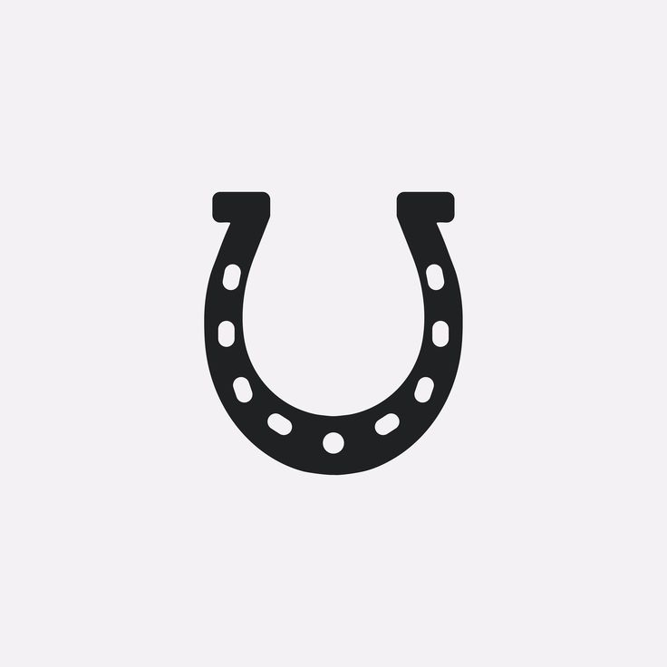 a black and white image of a horseshoe