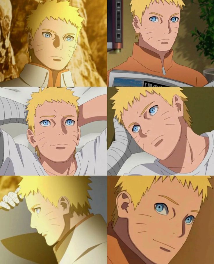 four different pictures of the same person with blonde hair, blue eyes and yellow hair