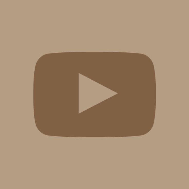 a brown square with a white arrow on it and the word youtube written in black