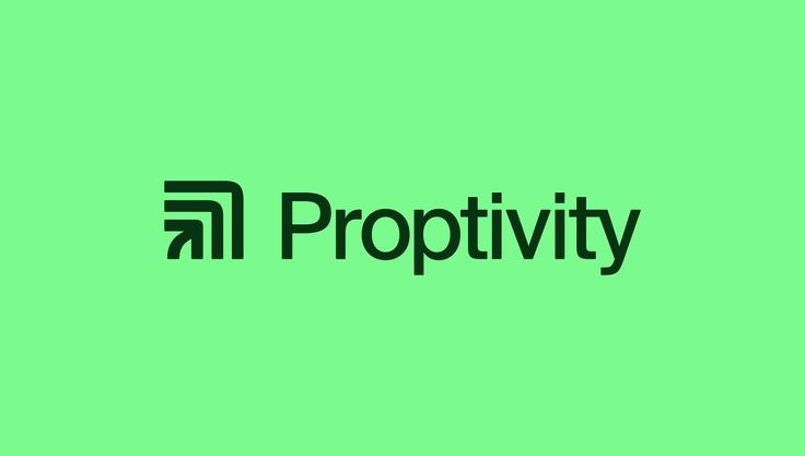 the word proptivty is written in black on a green background with an arrow