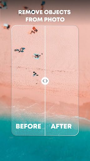 the before and after photoshopped image shows people walking on the beach in the water