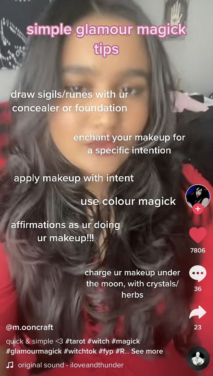 a woman with long black hair is looking at the camera and has text describing how to use