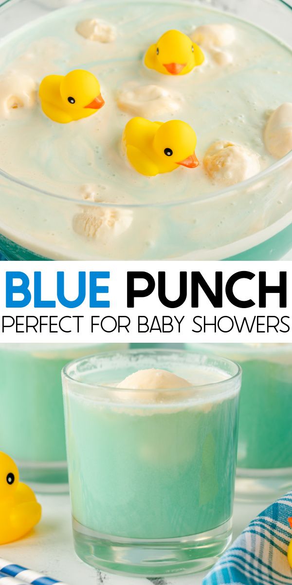 blue punch perfect for baby shower with rubber ducks