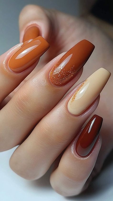 Pumpkin Spice Nails, Simple Fall Nails, November Nails, Fall Manicure, Fall Nail Trends, Thanksgiving Nails, Fall Nail Art, Fall Nail Colors, Orange Nails