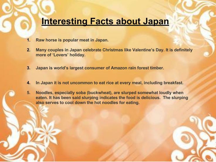 an orange background with white swirls and the words interesting fact about japan on it