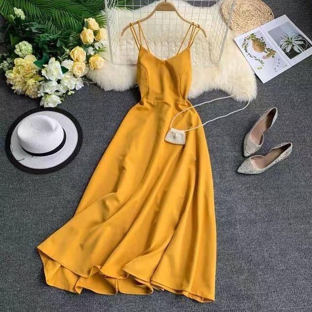 Elegant Backless Dress, Spaghetti Strap Dress Summer, Short Dress Styles, Gaun Fashion, Dress Women Elegant, Elegante Casual, Maxi Slip Dress, Women Long Dresses, Maxi Dress Party