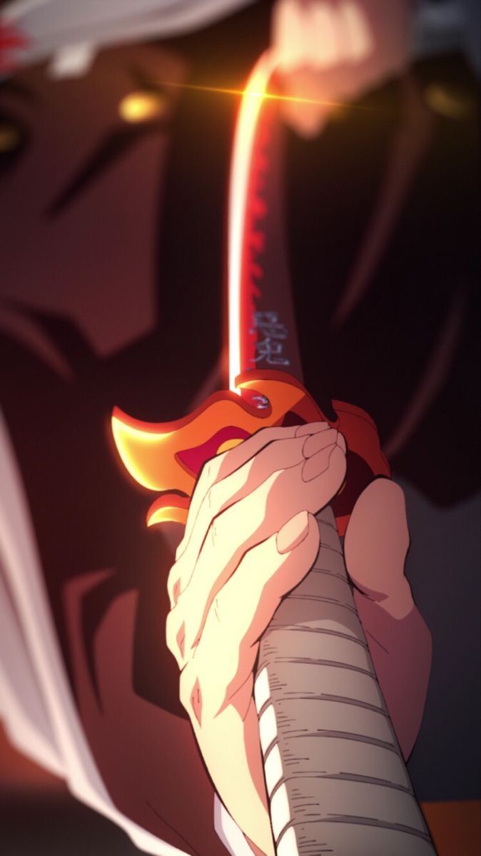 an anime character holding a knife in his hand