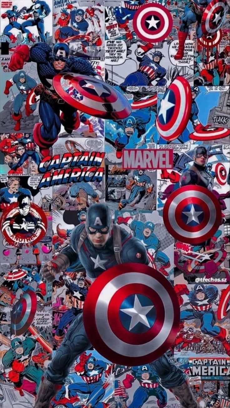 captain america collage with many different images