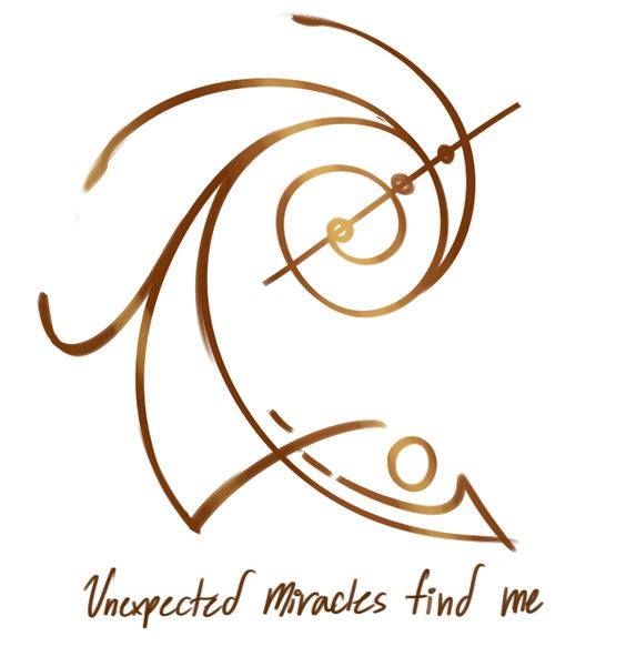 the logo for unexpected marks and me, which features an image of a person holding a tennis racket