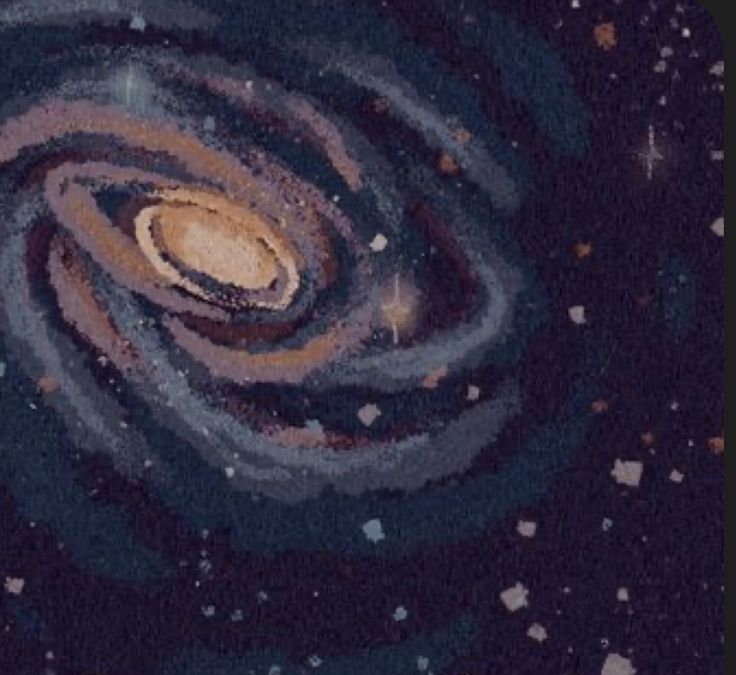 an image of a spiral galaxy with stars in the night sky, as if from outer space