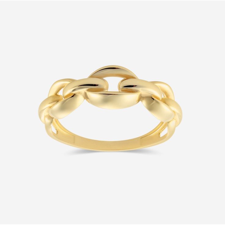 Plain Gold Chain Link Fashion Ring - Grownbrilliance Elegant Gold-tone Chain Ring For Gift, Classic Gold Plated Yellow Gold Chain Ring, Classic Gold Chain Ring With Round Band, Yellow Gold Oval Link Rings Tarnish Resistant, Classic Yellow Gold Chain Ring, Elegant Yellow Gold Chain Ring For Formal Occasions, Elegant Yellow Gold Chain Rings, Classic Gold Plated Chain Ring, Classic Gold Chain Ring With Oval Link