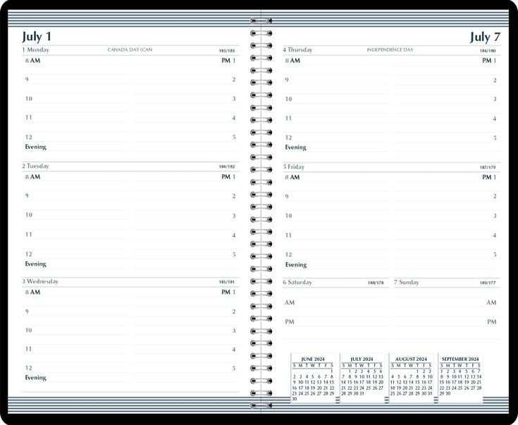 a planner with the date and month numbers on it