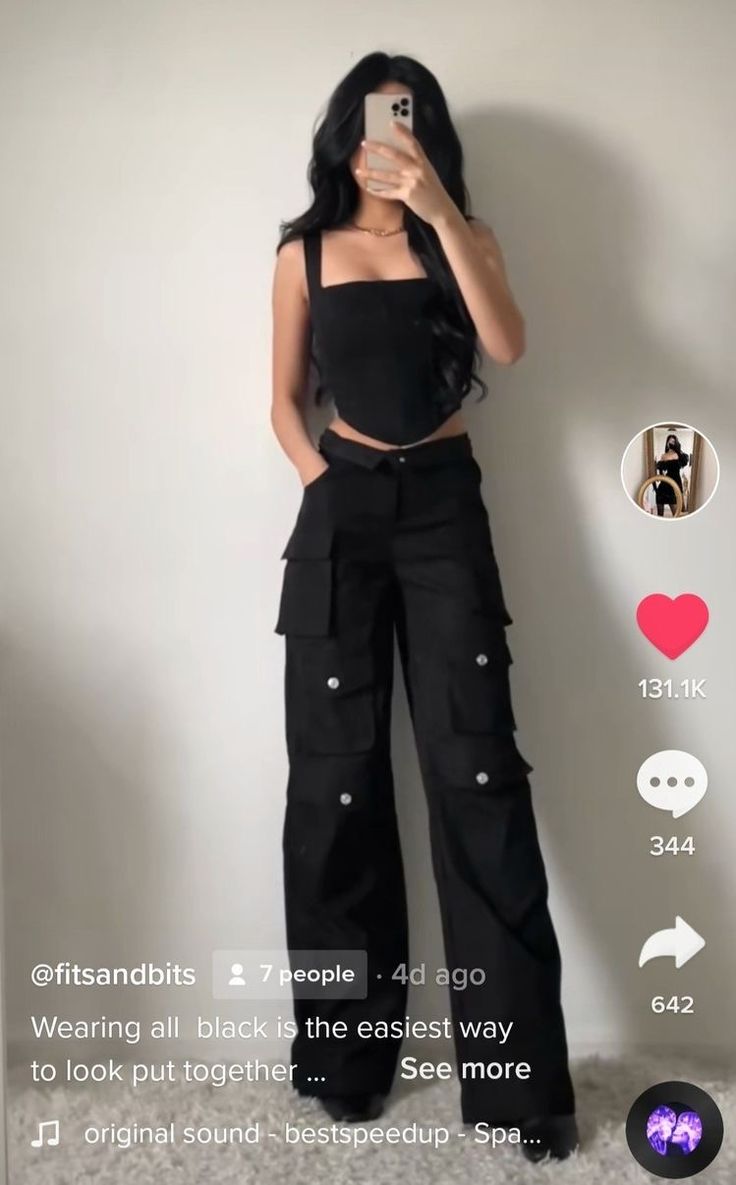 Hot Outfit Female, Trousers Women Casual, Outfits Edgy, Womens Trendy Dresses, Korean Casual Outfits, Dark Outfits, Looks Black, Causual Outfits, Ulzzang Fashion