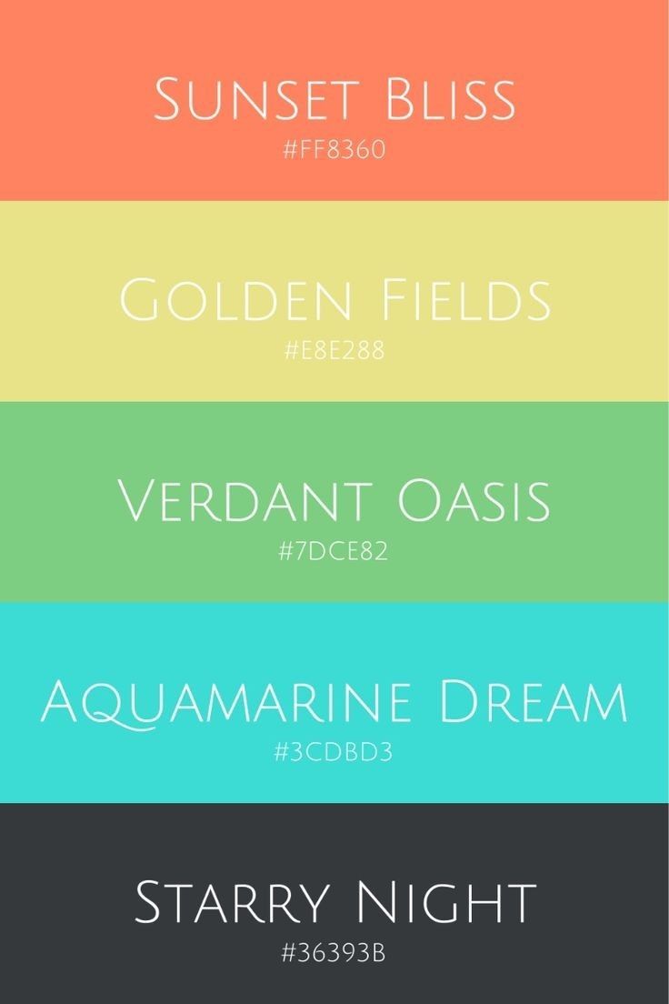 four different font styles with the same color scheme