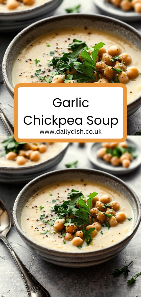 Garlic Chickpea Soup Mushroom Chickpea Soup, Easy Garlic Chickpea Soup, Chickpea Garlic Soup, Chickpea Spinach Soup, Chic Peas Recipes Healthy, Cheakpeas Soup Recipes, Vegan Chickpea Soup, Chickpea Soup Vegan, Chick Pea Soup Recipes