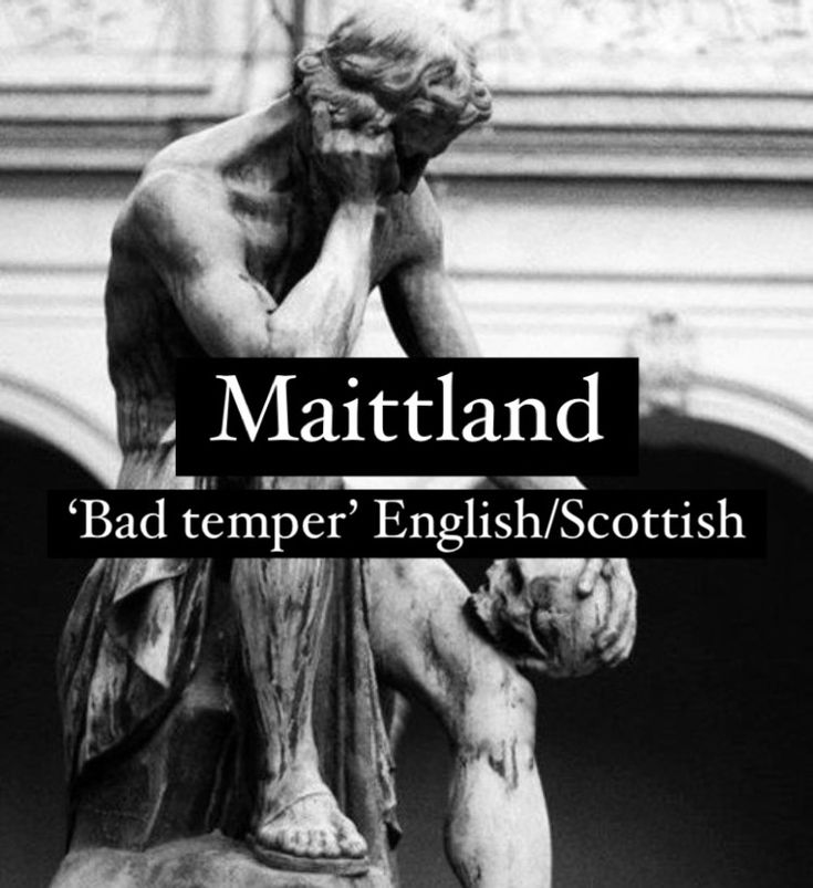 Character name Maittland. Dark aesthetic name. Scottish Surnames, Surname List, Star Names, Names And Meanings, Latin Names, English Names, Old English Names, English Surnames, Bad Temper