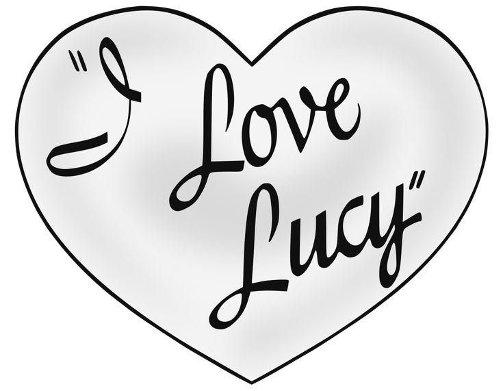 a white heart with the words love lucy written in black ink on it's side