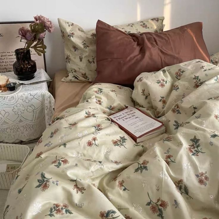 Dark Academia Bedding Set | Aesthetic Room Decor Cotton Bedding Set, Flat Bed, Cotton Bedding, Bed Sheet, Vintage Floral, Bedding Set, Pillowcase, Duvet Cover, Duvet