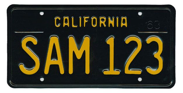 the california state license plate is black and yellow