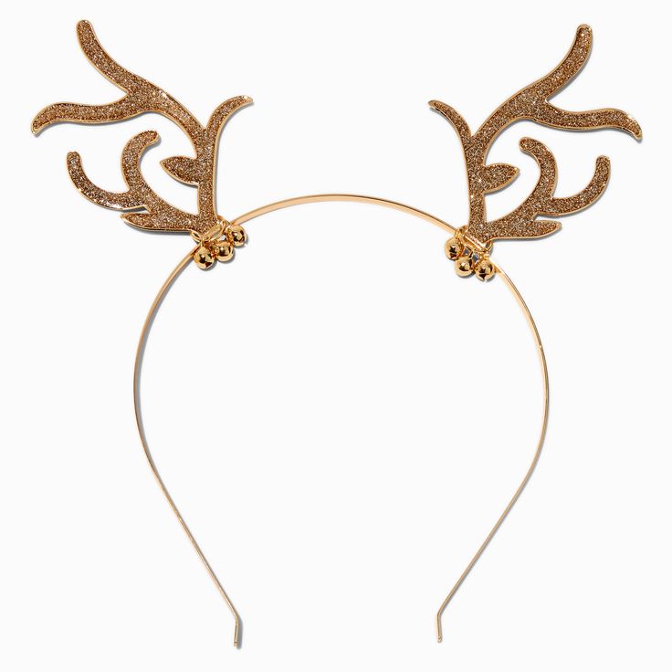 Claire's Gold Glitter Antlers Headband Antlers Headband, Antler Headband, Christmas Hair Accessories, Gold Headband, Christmas Hair, Fashionable Jewelry, Toy Bags, Holiday Looks, Jewelry And Accessories