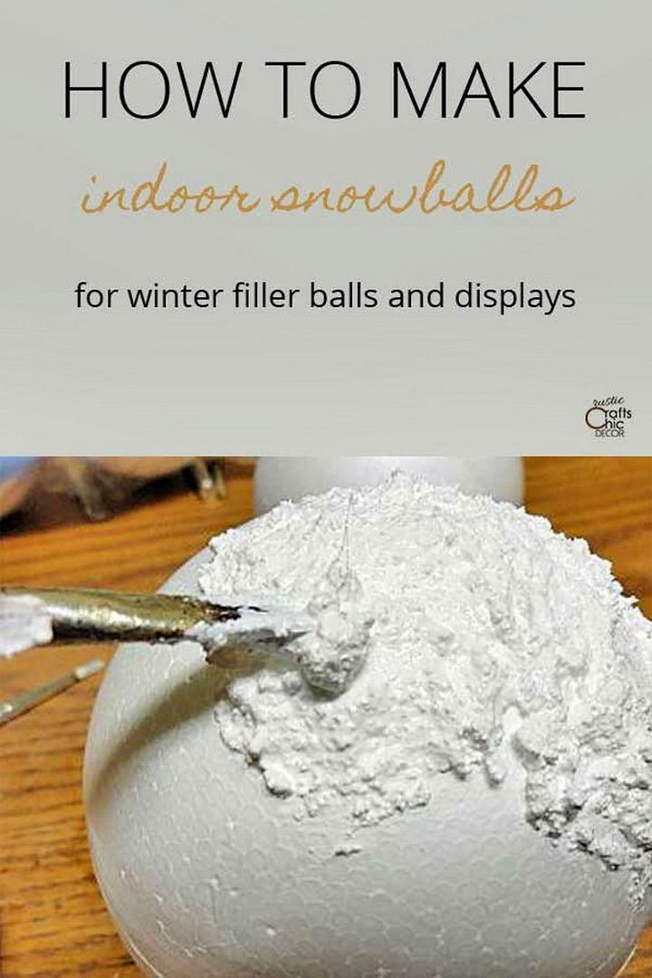 how to make indoor snowballs for winter fillers and displays with text overlay