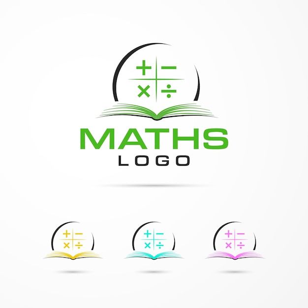 the logo for maths is made up of books and letters that are colored in different colors