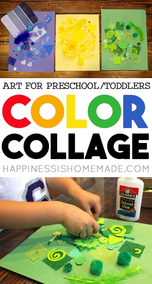 the art for preschool / toddlers color collage is fun and easy to make