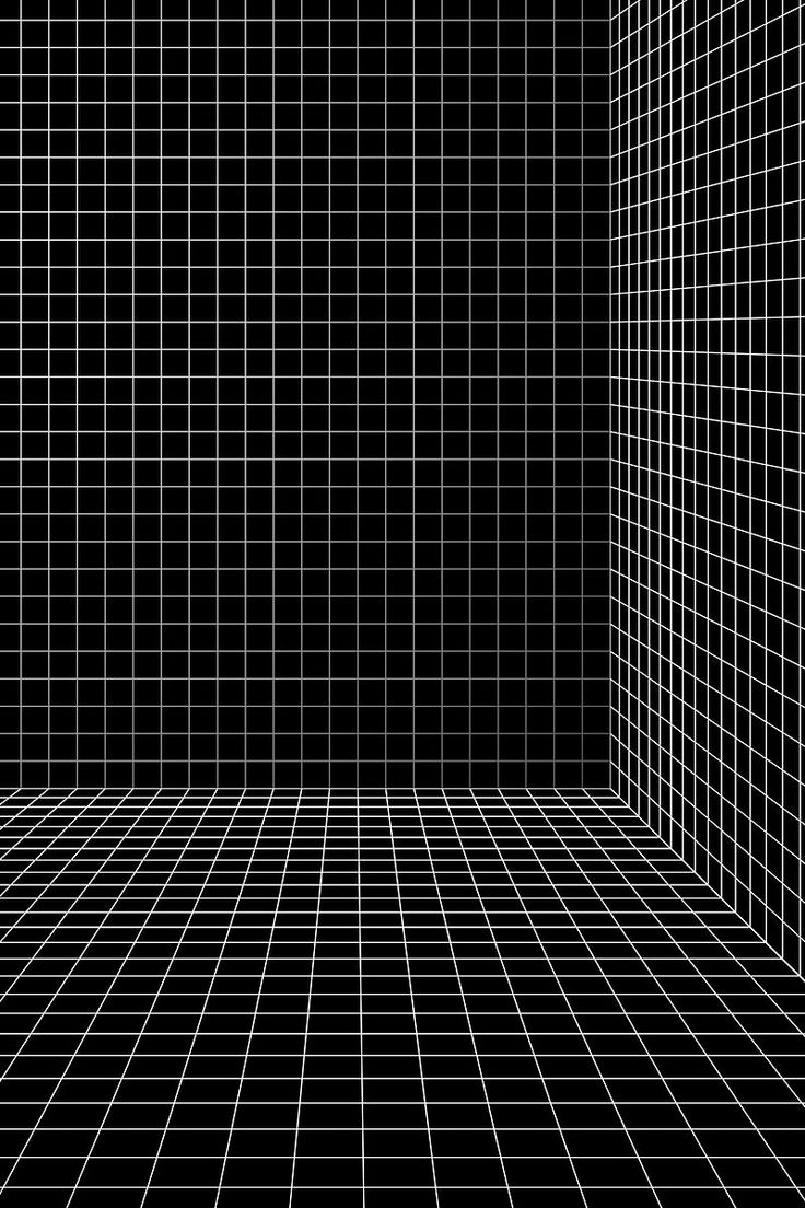 an empty room with black and white squares