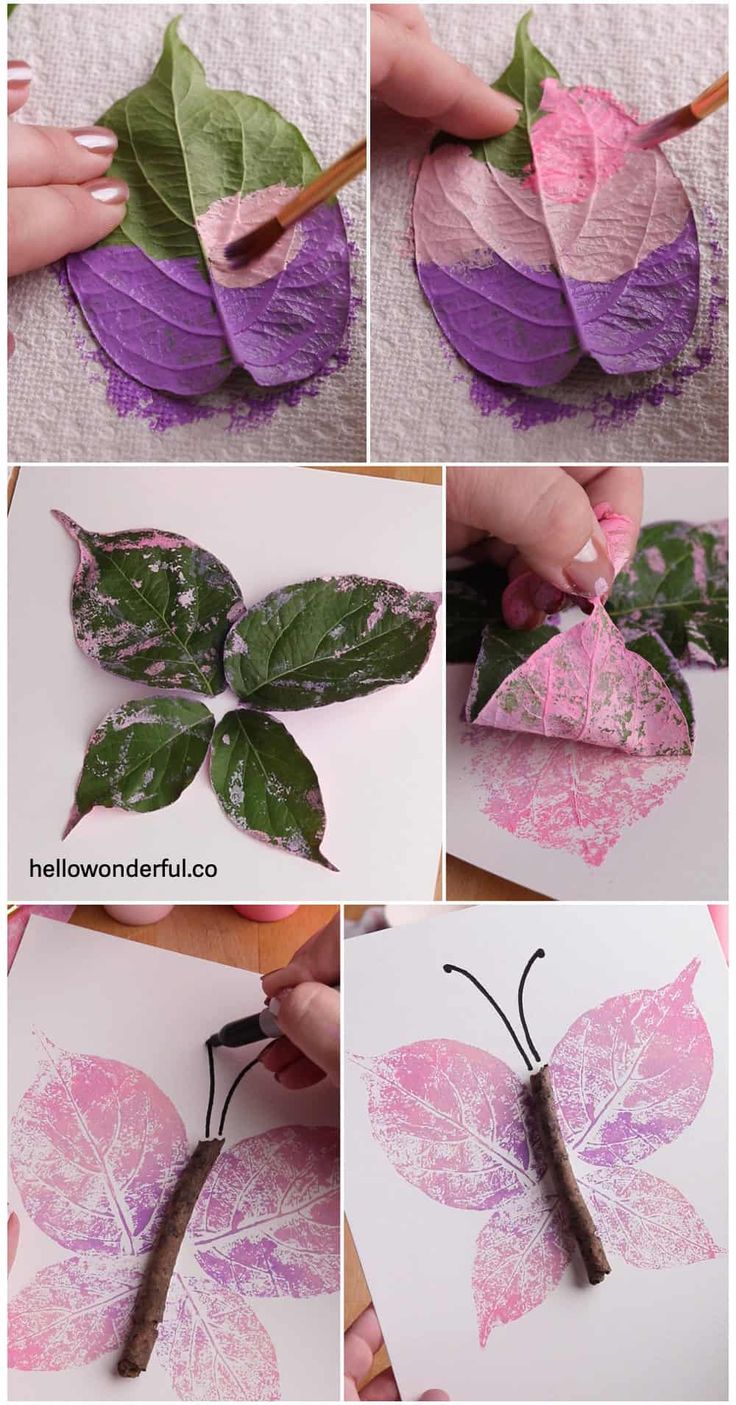 how to make butterfly cards with leaves