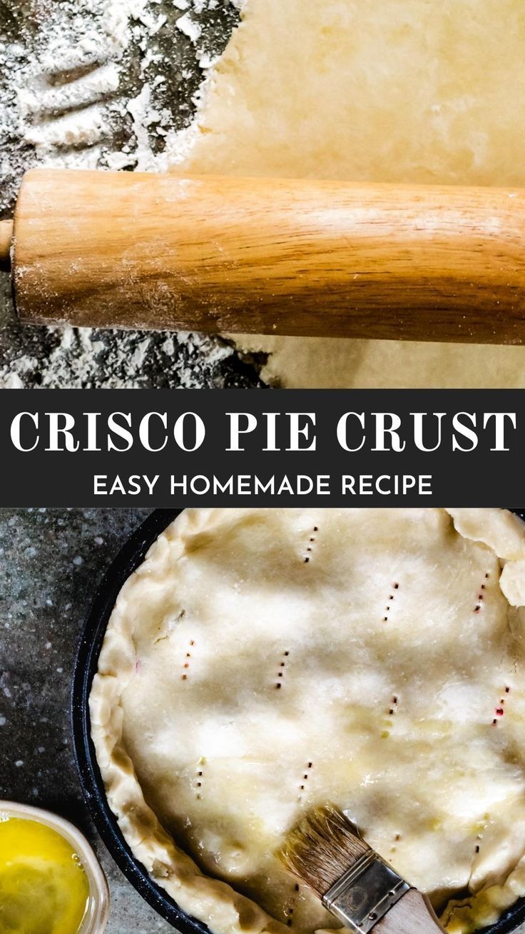 A rolling pin rolling Crisco pie crust dough out and fitting it into a pie pan. Pie Crust Recipe With Vinegar, Shortening Pie Crust, Pie Crust With Shortening, Crisco Pie Crust Recipe, Crisco Pie Crust, Easy Flaky Pie Crust, Sweet Pie Crust, Savory Pie Crust, Beautiful Pie Crusts