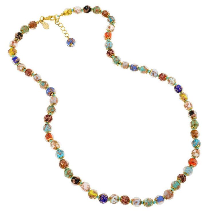 100% Authentic Murano Glass CONTACT ADD US FEEDBACK ABOUT US OUR STORE Best Seller Great Service Fast Shipping 24h  100% Satisfaction Guarantee Glass Of Venice Murano Glass Necklace Longer length 24-Inch plus Extender - Italian Multicolor Sommerso Sparkling Beads Handmade Blown Glass - Murano Glass Necklaces For Women   US $139.95  US $69.95   BUY › Watch Item ‹ › Ask a Question ‹   AUTHENTIC: Italian Murano Glass Necklace for women handmade on Murano Island in Venice, Italy. Multicolor sparkling beads with 18kt gold-plated brass accents. HANDMADE: This necklace is crafted by hand using ancient techniques invented in Venice. You will receive a multicolor necklace but the specific bead colors and placements will vary. No two necklaces will be the same. MEASUREMENTS: About 24 inches long, no Murano Necklace, Pumpkin Pin, Ancient Techniques, Italian Gifts, Multicolor Necklace, Body Decoration, Murano Glass Necklaces, Necklace Stand, Italian Jewelry