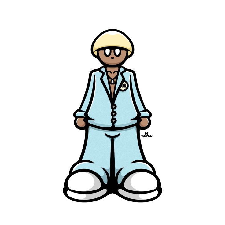 an image of a cartoon character with glasses on his head and pants in the shape of a man