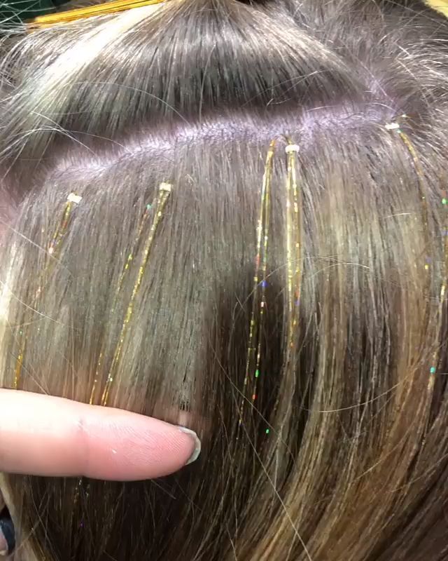 Glitter Hair Strands, Baylage Hair, Ghd Hair, Hair Tinsel, Fairy Hair, Trendy Hairstyle, Hair Wraps, Glitter Hair, Feathered Hairstyles