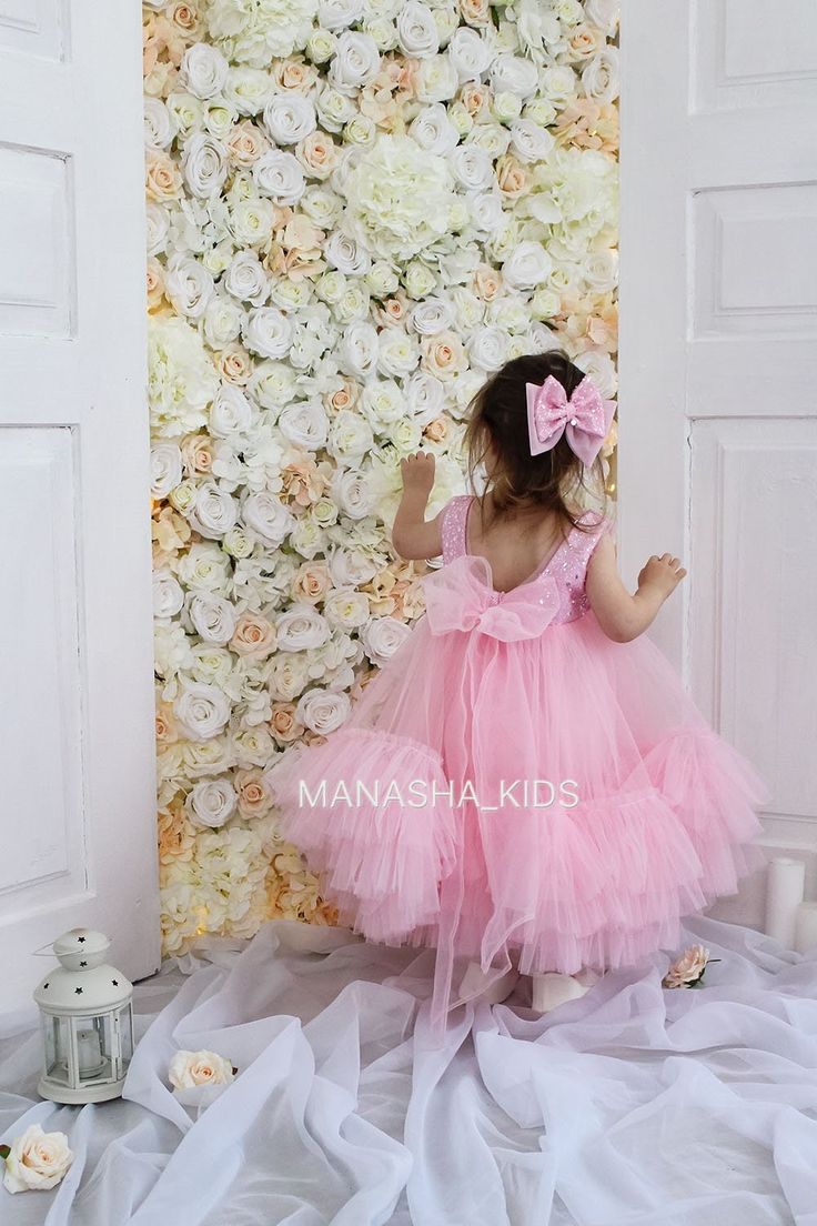 First Birthday Dress, Summer Dress, Flower Girl Dress, Pinke Sparkle Baby Toddler Tulle Dress Special Occasion Princess Pageant Tutu Dress The enchanting dress, floor-length, features a beautiful shiny top with glassy sequins, sleeveless, and a long tulle skirt adorned with tiered tulle ruffles. The dress is perfect for various festive occasions such as birthdays and graduations. Its versatile design allows it to transition seamlessly from a party to a graduation ceremony. The Jessica dress creates an incredible silhouette and, thanks to its captivating details, will make every little princess feel like royalty on her special day. Order your dream dress now by submitting a request on the Etsy. I will be happy to help you choose the perfect size and color scheme for your little princess. Al Luxury Sleeveless Pink Tutu Dress, Luxury Pink Sleeveless Tutu Dress, Pink Playful Princess Dress For First Birthday, Flower Girl Hair Bows, Baby Special Occasion Dress, Baby Hair Ties, Summer Party Flower-shaped Tutu Dress, Pink Tulle Toddler Dress, Summer Flower Dress