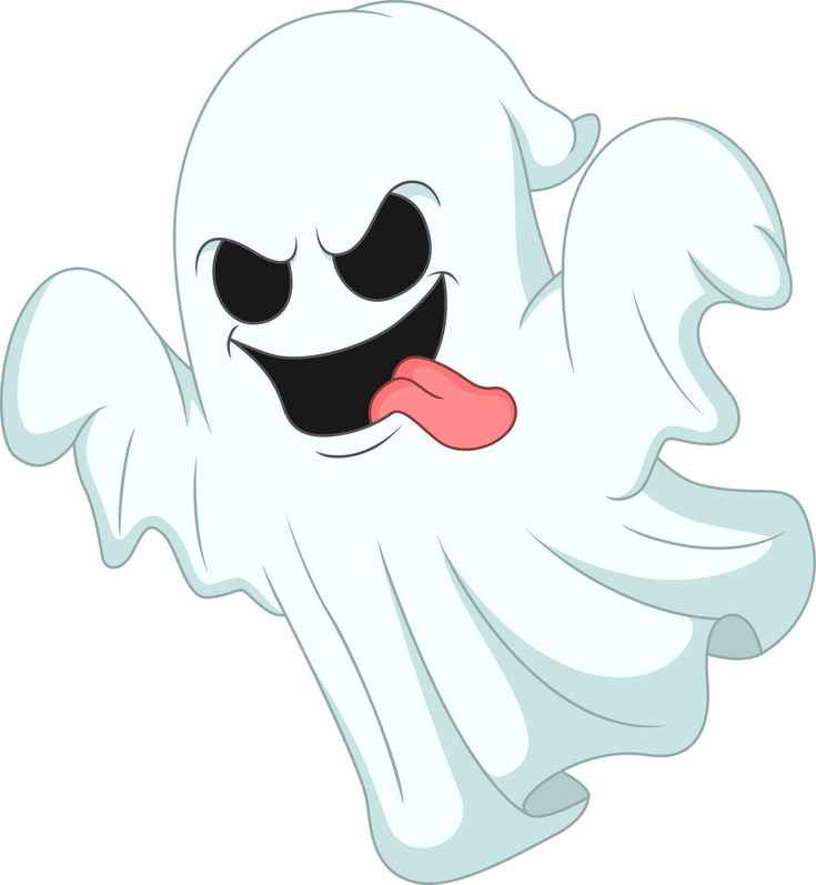 a cartoon ghost with its tongue out