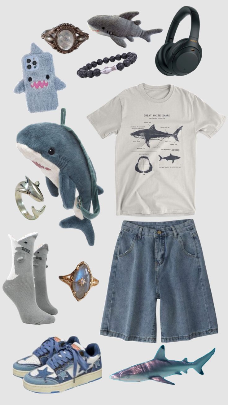 Shark Clothes, Shark Outfit, Silly Clothes, Im Obsessed, Cute Shark, Funky Outfits, Mia 3, Vibe Clothes, Swaggy Outfits