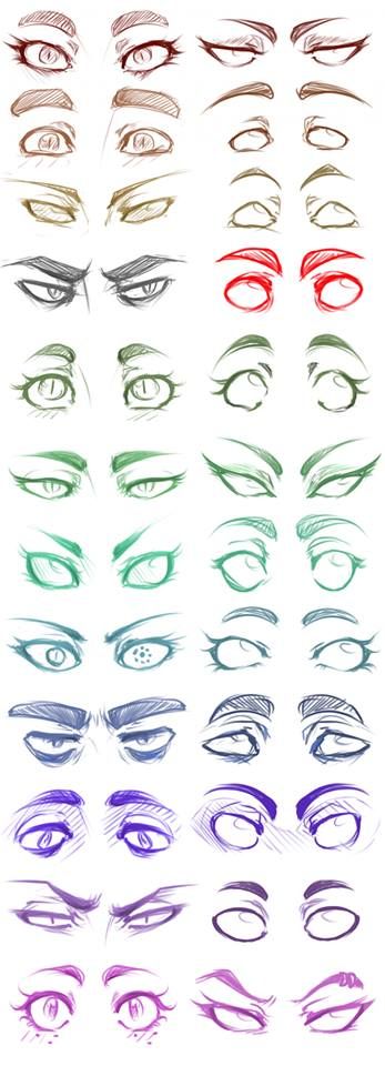 an image of different colored eyes