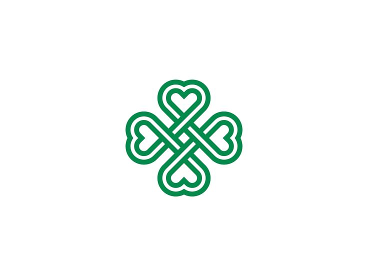 the four leaf clover symbol is shown in green