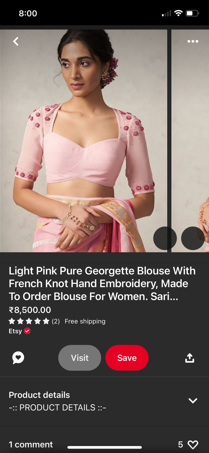 Georgette Blouse, French Knot, Indian Fashion Dresses, Indian Fashion, Hand Embroidery, Light Pink, Blouses For Women, Fashion Dresses, Blouses