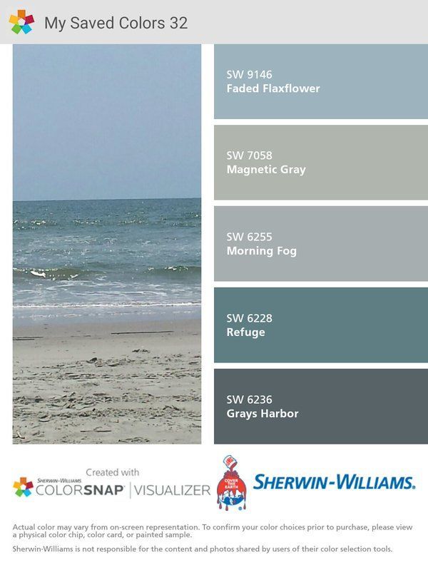 the color scheme for sherylin - williams's beach colors is blue and gray