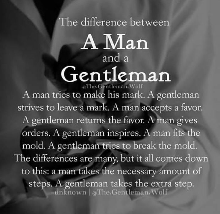 a man and a gentleman poem written in black and white with an image of two hands holding each other