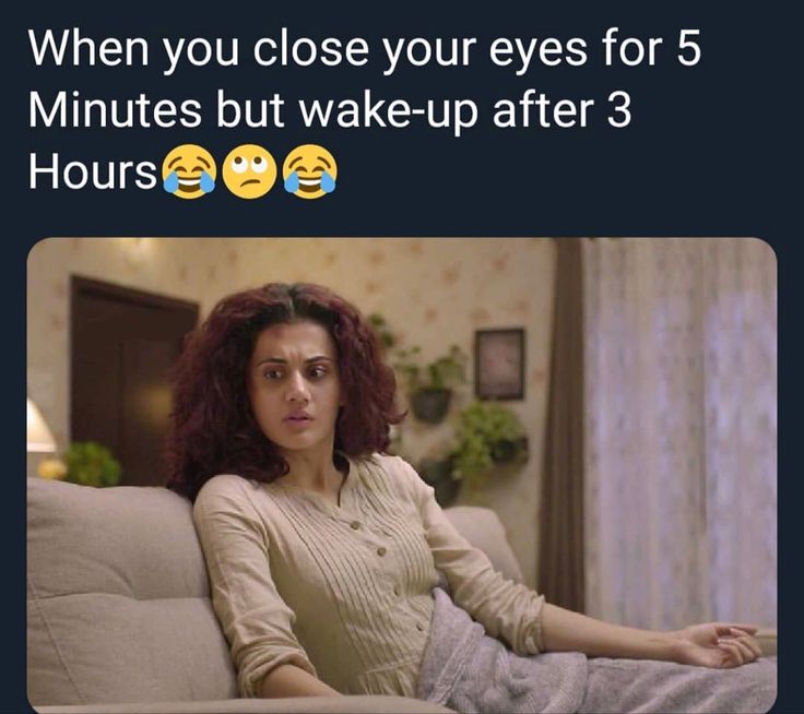 a woman sitting on top of a couch in front of a window with the caption, when you close your eyes for 5 minutes but wake - up after 3 hours