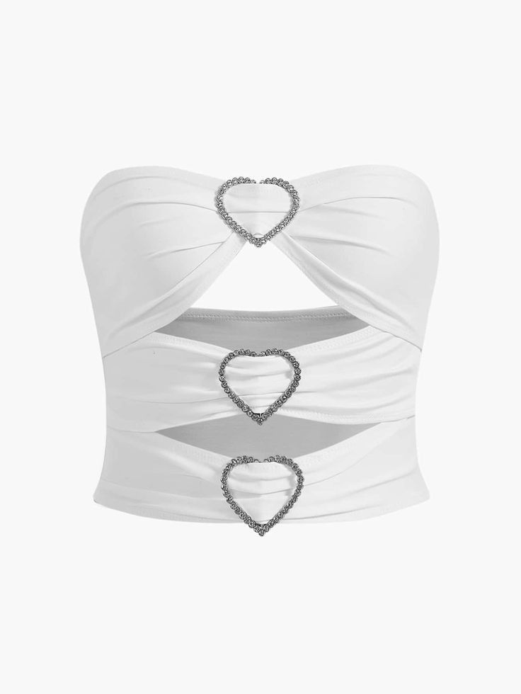 Belly Shirts, Roblox Clothing, Classy Prom Dresses, Shein Icon, Heart Cut Out, Heart Top, Kinds Of Clothes, Rhinestone Heart, My Clothes