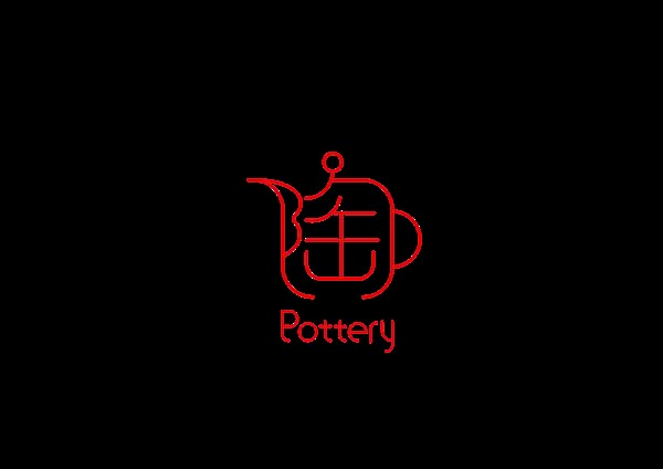 the logo for pottery, which is designed to look like a teapot with an anchor on