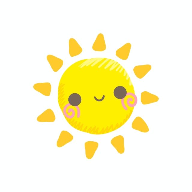 the sun is smiling with its eyes closed