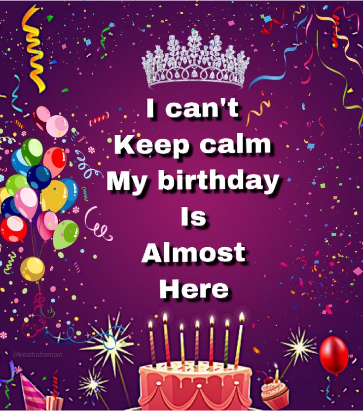 a birthday cake with candles and confetti on it that says, i can't keep calm my birthday is almost here