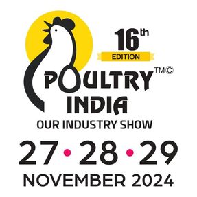 the poultry india logo is shown on a white background