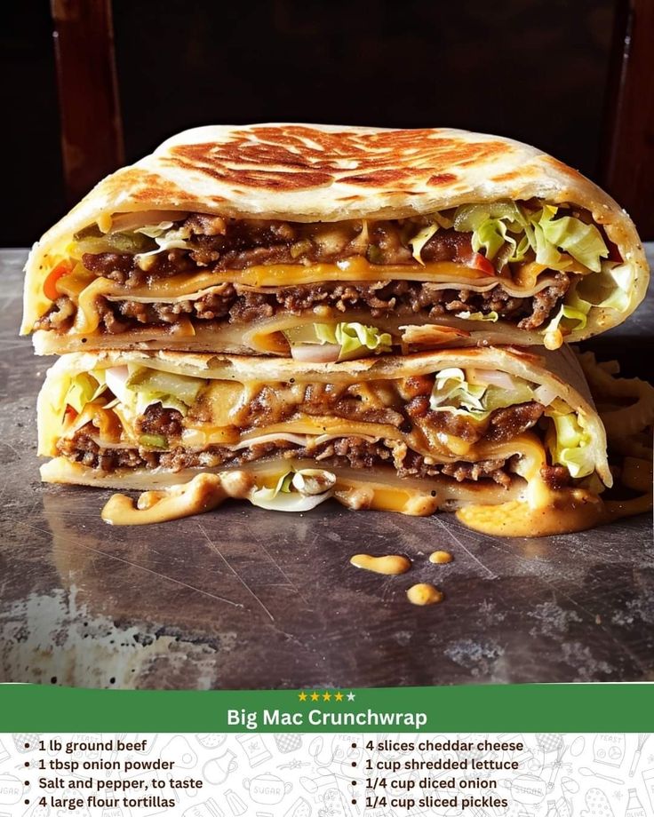 two large sandwiches stacked on top of each other