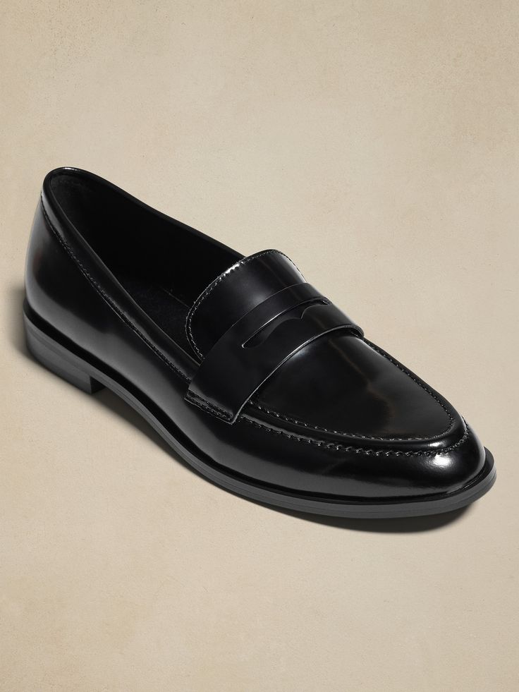 Leather Loafer | Banana Republic Factory Dad Fits, Best Loafers, Gents Shoes, Sole Sisters, Mens Loafers Shoes, Mens Black Dress Shoes, Designer Loafers, Loafers For Men, Black Dress Shoes